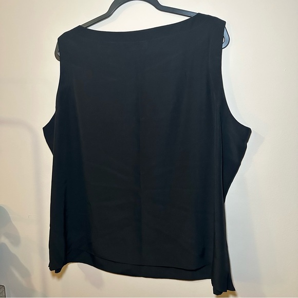 Kate Hill Classic Closet Staple Black Sleeveless Silk Elevated Basic TankTop 22W - Picture 14 of 16